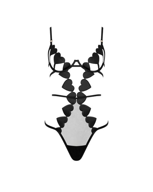 Bluebella Gia Open Heart Bodysuit Black