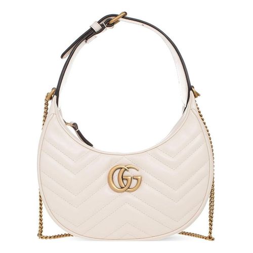 (WMNS) GG Marmont Half-Moon-Shaped Mini Bag 'Mystic White'