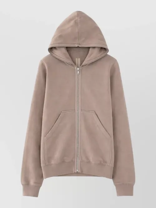 Rick Owens Drkshdw - hooded sweater kangaroo pocket ribbed tri