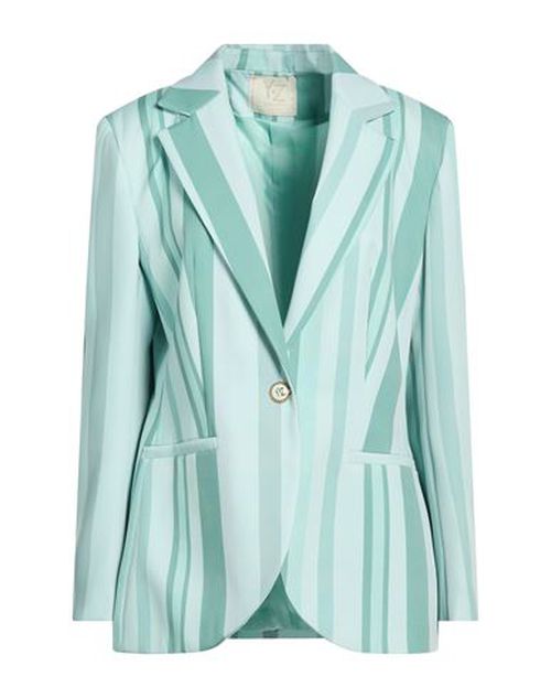 Woman Blazer Light green Size M Polyester, Elastane