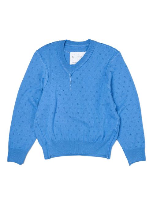 Frankenstein V-neck sweater - Blue