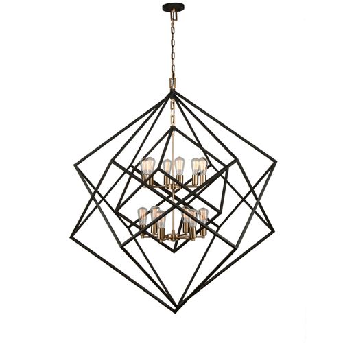 Matte Black & Harvest Brass Chandelier from the Artistry Collection