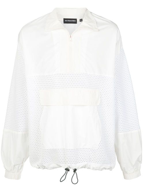 Mesh panel windbreaker - White