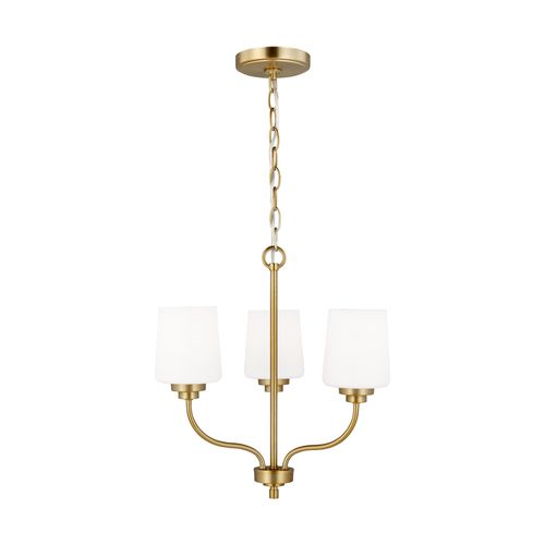 Windom 3-Light Traditional Chandelier in Satin Bra