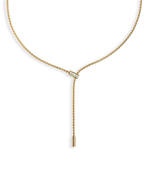 18K Yellow Gold Aria Diamond Scatter Lariat Necklace, 16