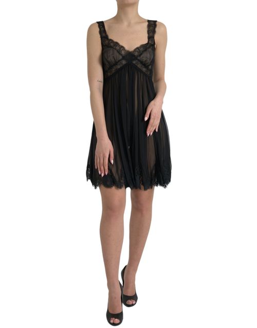 Chiffon Mini Dress — Black