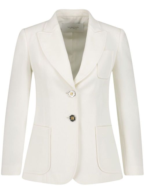 Peak-lapels wool blazer - White