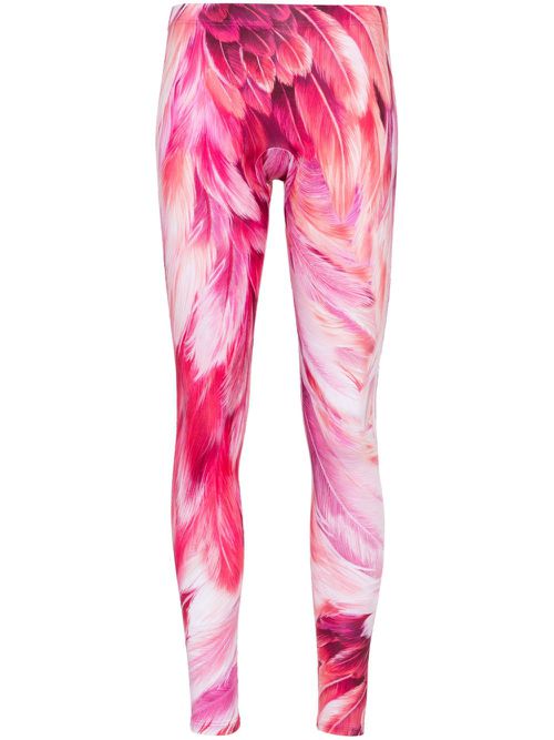 Plumage-print leggings - Pink
