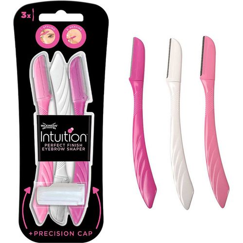 Wilkinson Sword Intuition Eyebrow Shaper Razor, 3 Beauty Tools + 1 Precision Cap