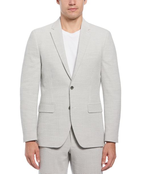 Men's Slim-Fit Seersucker Suit Jacket - Chiseled Stone