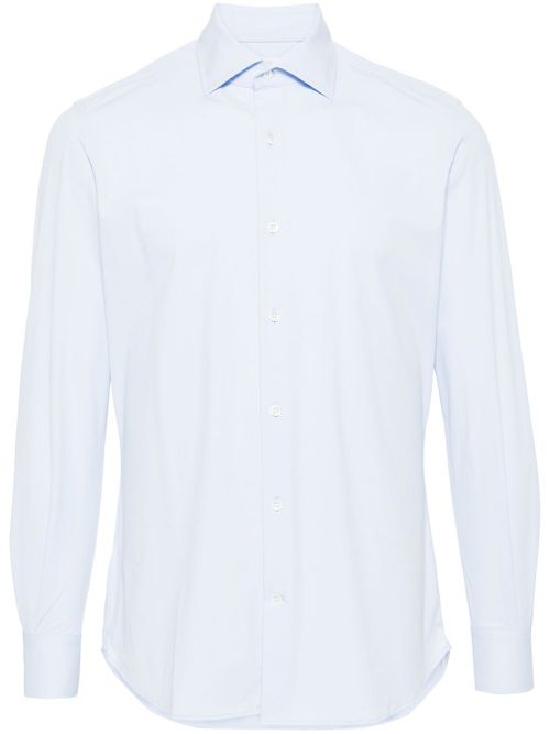 Long-sleeve stretch-jersey shirt - Blue