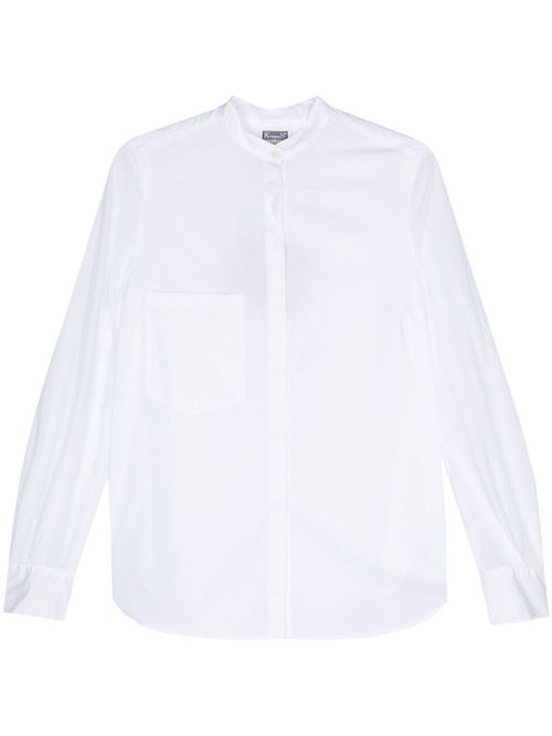 Band-collar cotton shirt - White