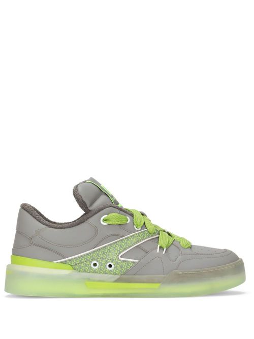 New Roma logo-patch low-top sneakers - Grey