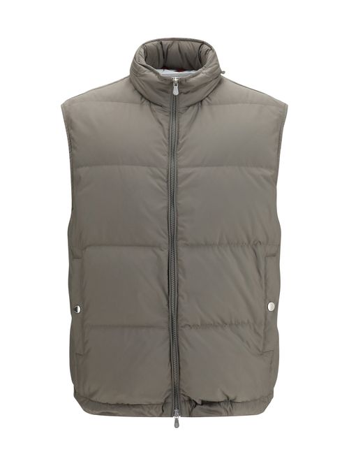 Quilted Padded Gilet — Gray
