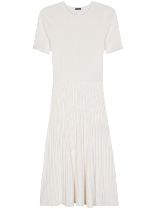Satiny knitted midi dress - Neutrals