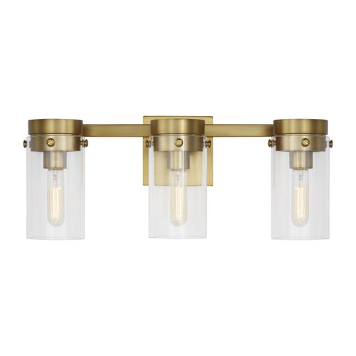 Visual Comfort Studio Garrett 3-Light Bathroom Vanity Light in Burnished Brass by Chapman & Myer