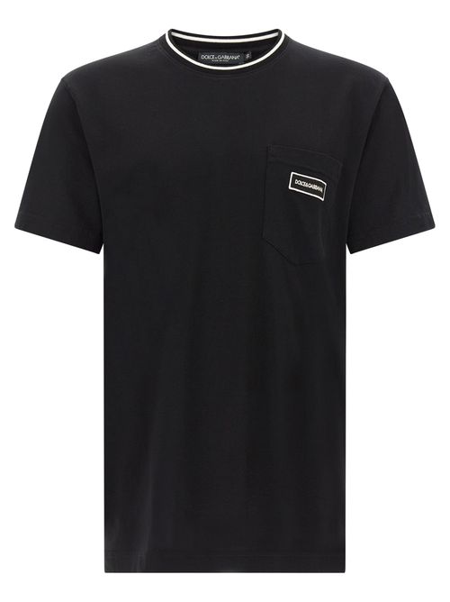 Logo-Patch Cotton Jersey T-Shirt — Black