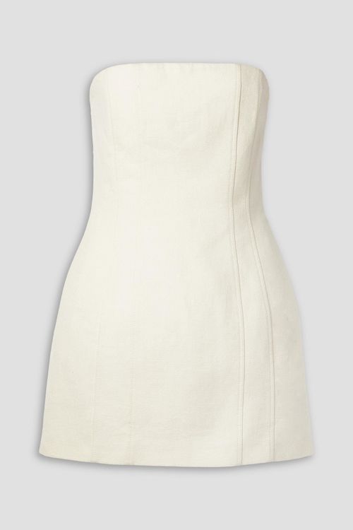 Elsie strapless linen and cotton-blend mini dress