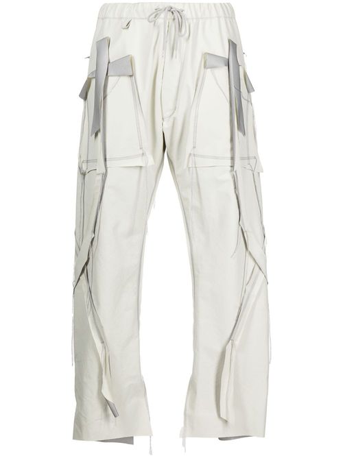 Panelled nylon trousers - White
