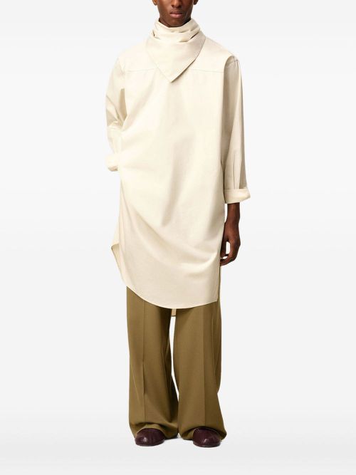 Bandana-collar midi shirt - Neutrals