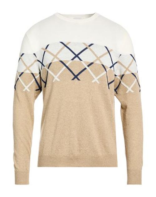 Man Sweater Beige Size 40 Linen, Cotton