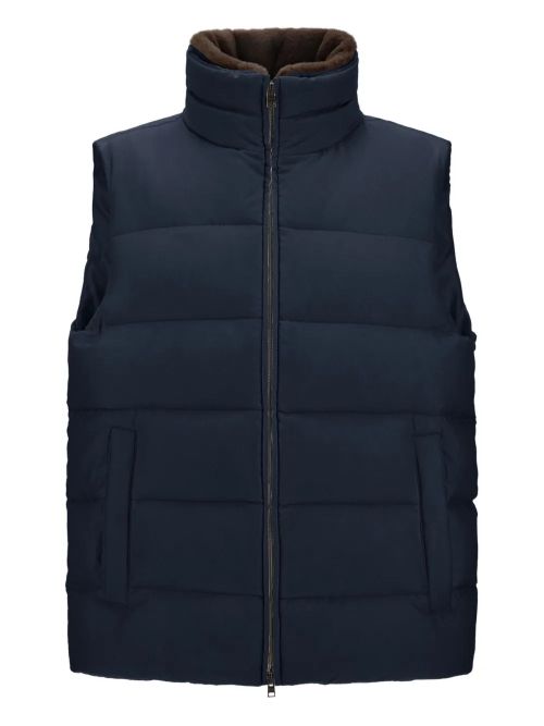 Quilted Padded Gilet — Navy