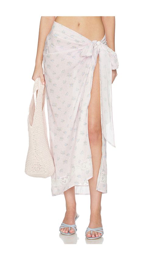 LoveShackFancy Emabella Pareo Skirt in Lavender