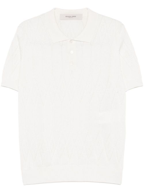 Argyle intarsia-knit polo shirt - Neutrals