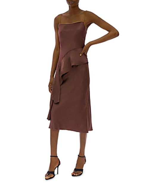Satin Asymmetric Peplum Top