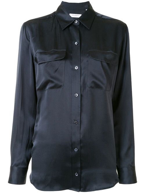 Signature silk satin shirt - Blue