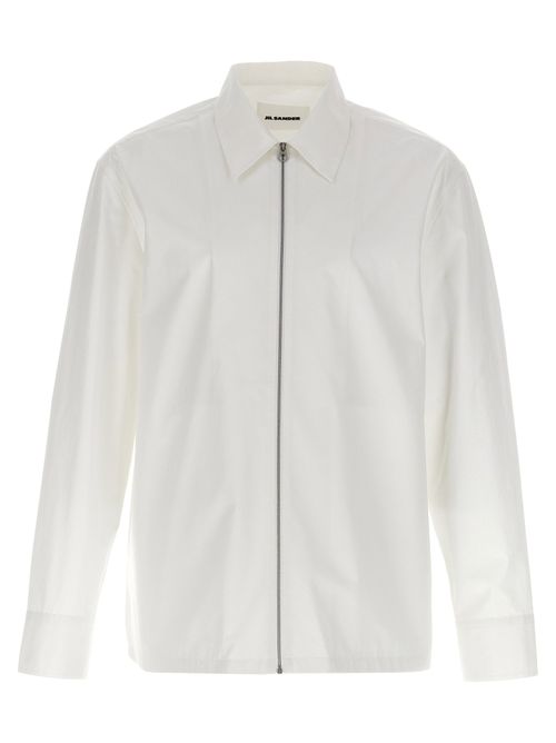 Organic Cotton Zip-Front Shirt — White