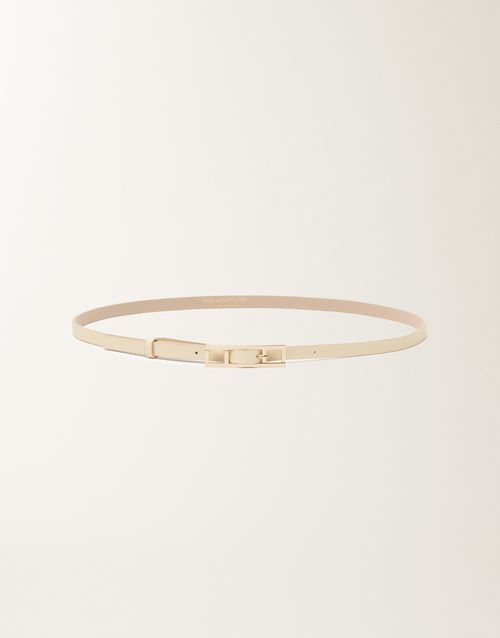 Pastel yellow saffiano belt