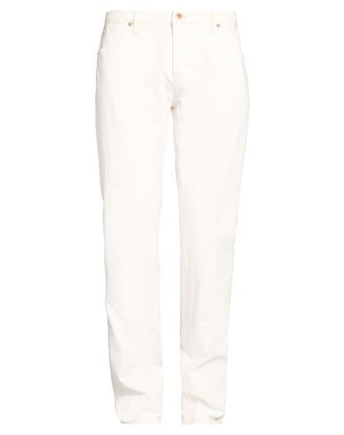 Man Jeans White Size 28 Cotton, Elastane