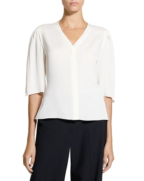 Round Sleeved Silk Top