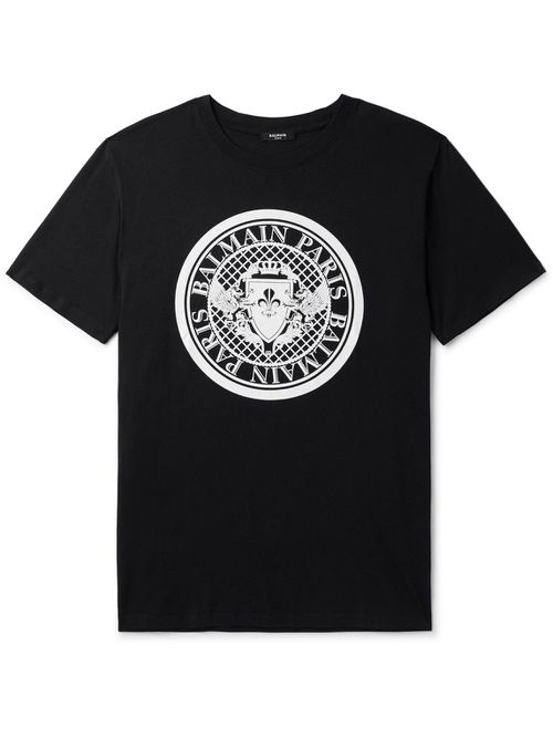 Logo-Flocked Cotton-Jersey T-Shirt