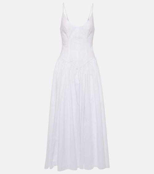 Staud Procida high-rise cotton maxi skirt