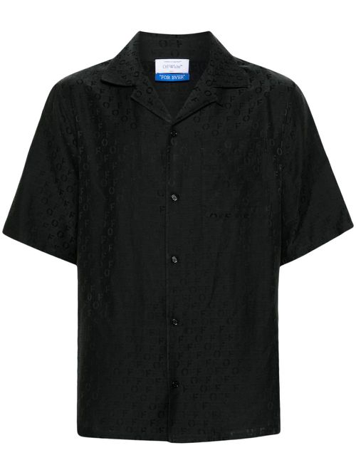 Monogram-jacquard shirt - Black