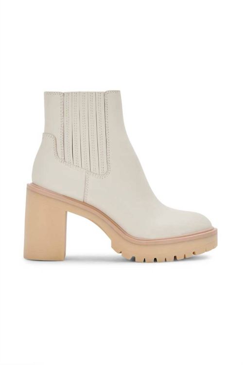 Caster H2O Booties in Ivory Leather