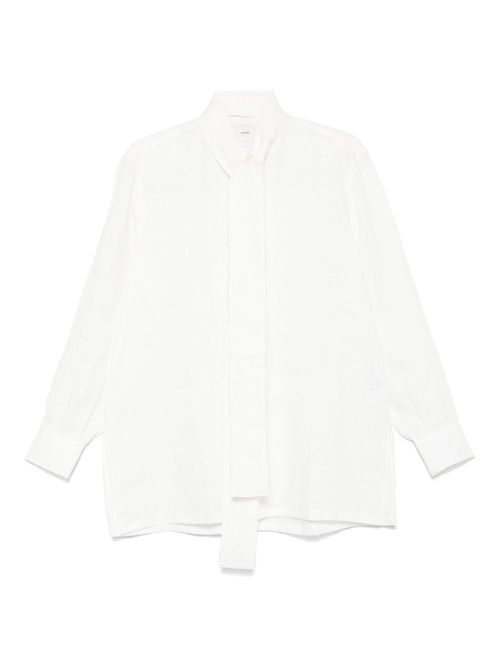 Setchu scarf-collar shirt - White