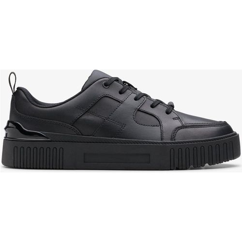 Clarks Boys Oslo Flare Y Black Leather Shoe