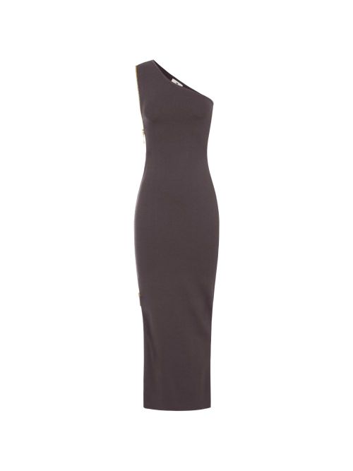 One-Shoulder Dress — Brown