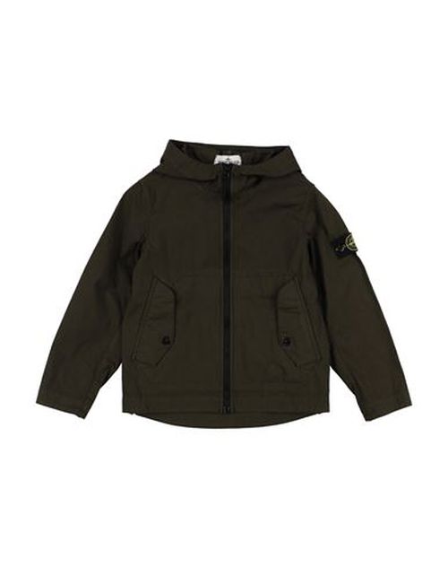 Kid Boy Jacket Military green Size 12 Cotton, Elastane