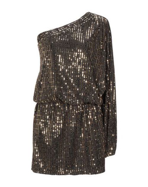 Woman Mini dress Gold Size 6 Polyamide, Metal, Elastane