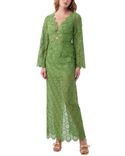 trina turk green lace dress Trina Turk Women's Kimasu Short-Sleeve Lace Mini Dress in Red size 0