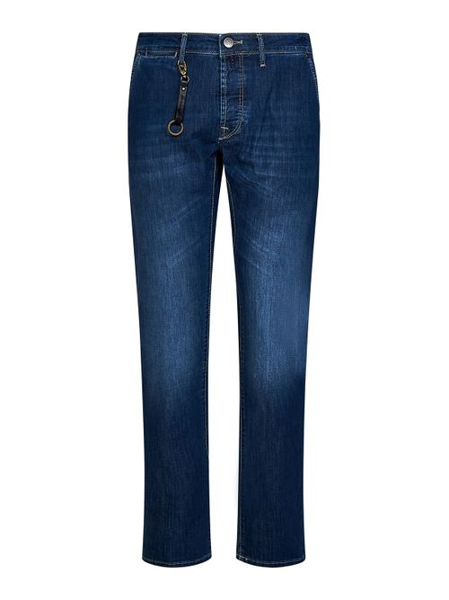 Slim-fit medium blue denim jeans