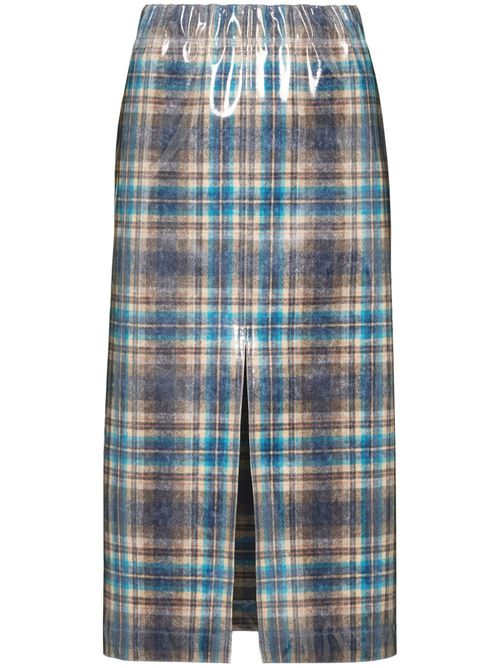 X Pendleton checked lacquered skirt - Green