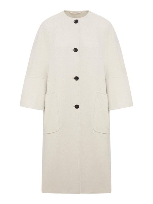 Buttoned Long-sleeved Coat
