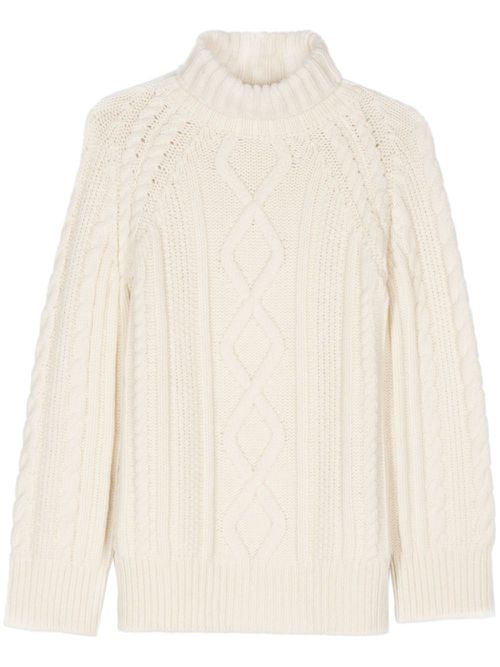 Roll-neck virgin-wool jumper - Neutrals