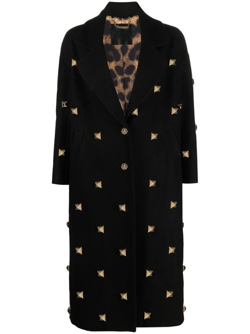 Studded oversize coat - Black