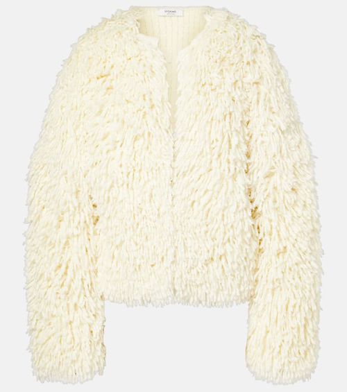 Van fringed wool-blend jacket